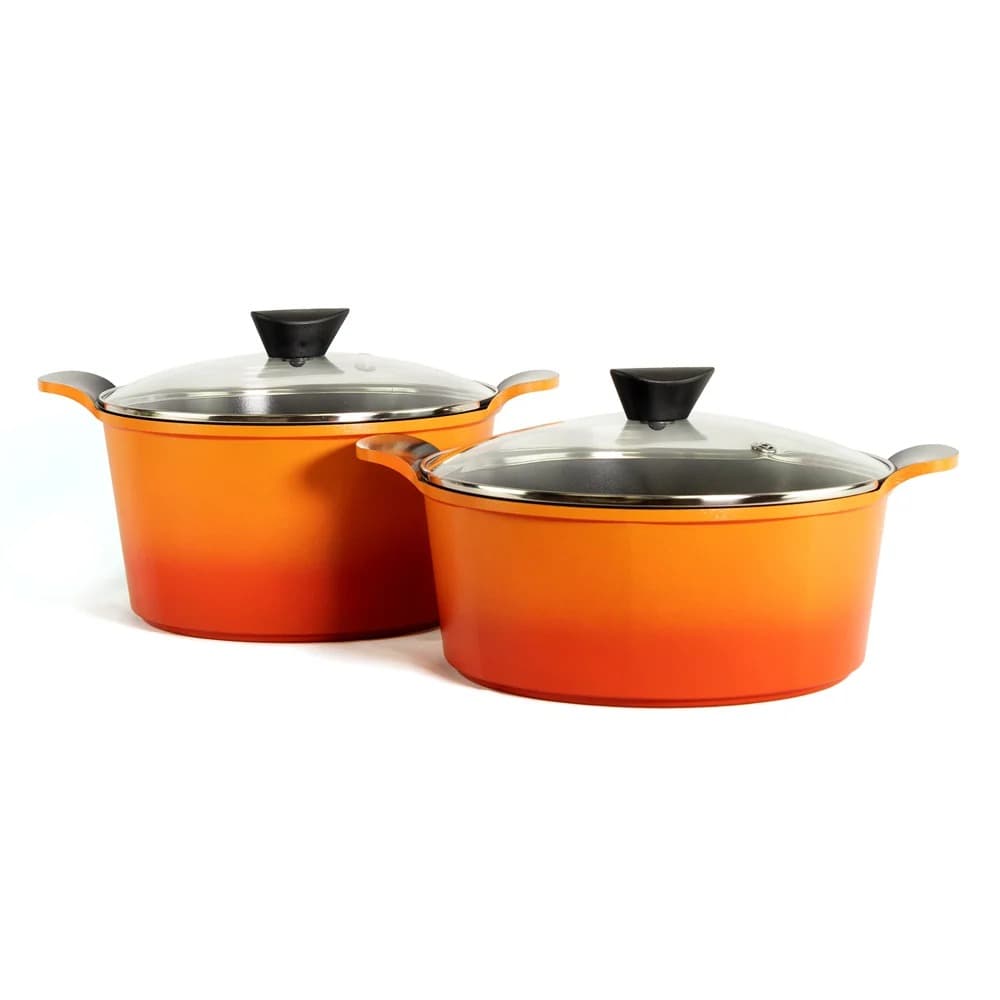 Neoflam Venn Set 2 Pièces Orange — Casserole 28cm & Casserole Profonde 26cm