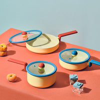 Neoflam Danish non-toxic cookware set with saucepan, casserole, wok and frying pan, induction compatible