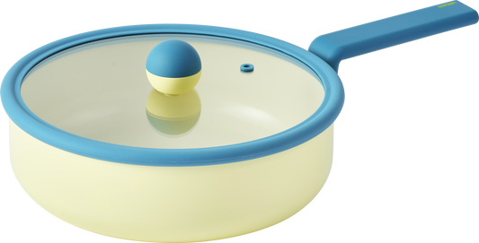 Neoflam Danish — Wok Aluminium 24 cm avec Couvercle en Verre