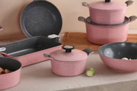 Batterie de cuisine en granit beige résistante et élégante – Neoflam Maroc

Set de casseroles en granit rose avec revêtement antiadhésif – Livraison rapide au Maroc

Ustensiles de cuisine durables en granit – Couleur rose pastel et beige
Revêtement en granit résistant aux rayures

Couleurs élégantes : beige doux & rose pastel

Poignées ergonomiques résistantes à la chaleur

Compatible tous feux (gaz, électrique, induction)


✅ Design moderne
✅ Cuisson saine avec peu d'huile
✅ Nettoyage rapide et sans effort